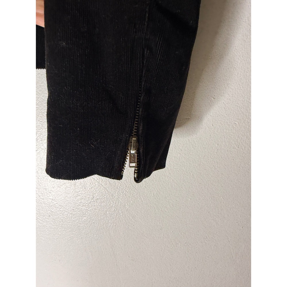 Arden B. Black Corduroy Blazer Ribbon Lace Up Sleeve Zipper Cuff Gothic Jacket S - Picture 6 of 6